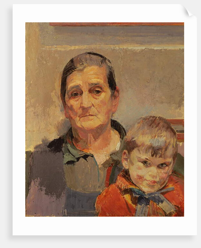 The Artist's Mother with a young child by Franz Wiegele