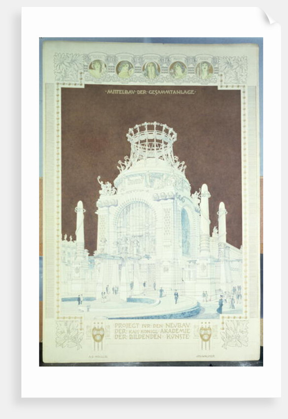 Academy of Fine Arts, Vienna, design for the Hall of Honour by Otto Wagner