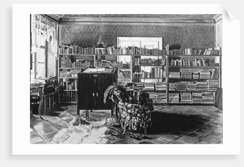 The Study of Johannes Brahms German composer and conductor by Anonymous