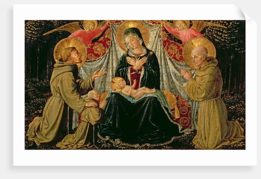Madonna and Child with St. Francis and the donor Fra Jacopo da Montefalco and St. Bernardino of Siena, c.1452 by Benozzo di Lese di Sandro Gozzoli