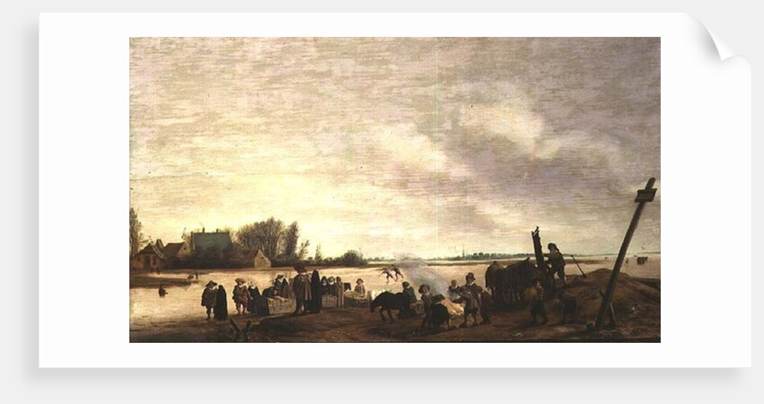 Winter Landscape with a River, 1627 by Salomon van Ruisdael