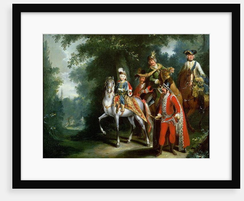 Joseph II, Emperor of Germany learning to ride at the age of six, 1748 by Johann Elias Ridinger or Riedinger