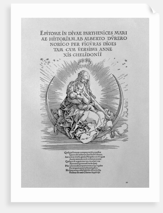 Madonna as nursing mother and divine being by Albrecht Dürer or Duerer