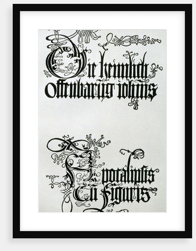 Inscriptions in Gothic script by Albrecht Dürer or Duerer