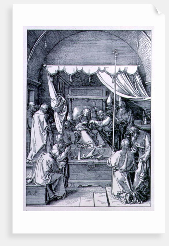 The Death of the Virgin from the 'Life of the Virgin' series, engraved 1510, pub. 1511 by Albrecht Dürer or Duerer