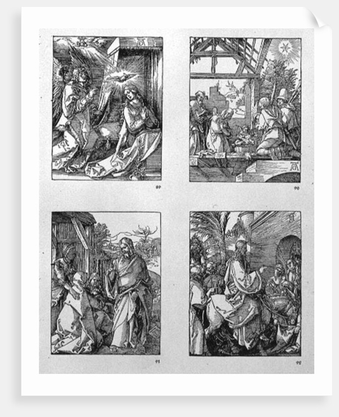 The 'Small Passion' series: The Annunciation; The Adoration of the Shepherds; Christ Taking Leave of his Mother; Christ's Entry into Jerusalem by Albrecht Dürer or Duerer