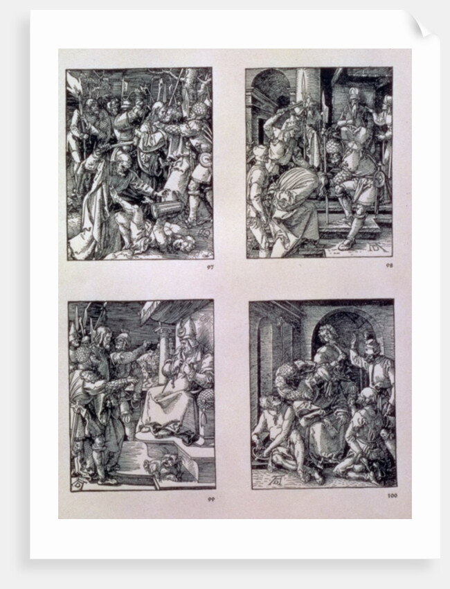 The Betrayal of Christ; Christ before Annas; Christ before Caiaphas; the Mocking of Christ by Albrecht Dürer or Duerer