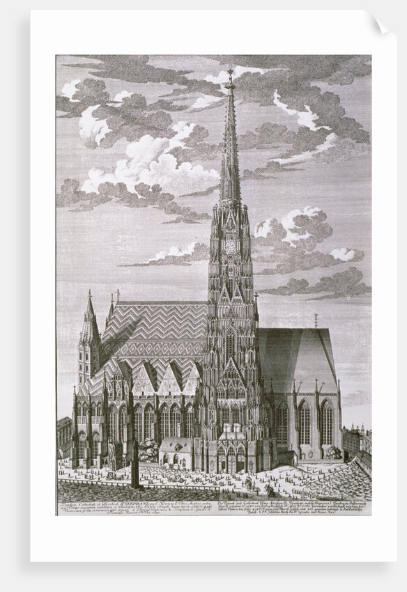 View of St. Stephan's Cathedral, Vienna engraved by George-Daniel Heumann by Salomon Kleiner