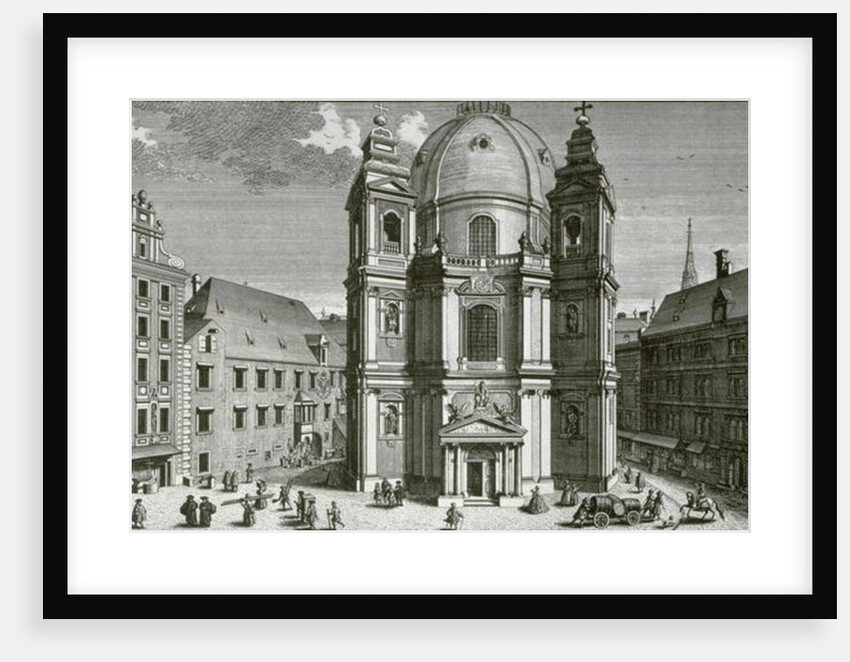 View of the Peterskirche, Vienna engraved by Johann Bernard Hattinger by Salomon Kleiner