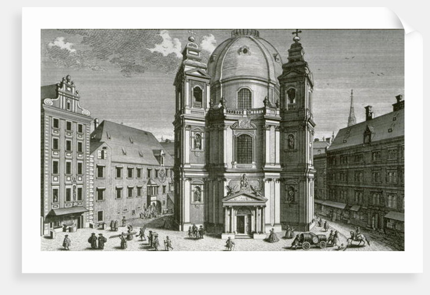 View of the Peterskirche, Vienna engraved by Johann Bernard Hattinger by Salomon Kleiner