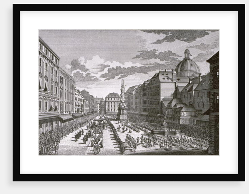 View of a procession in the Graben by Salomon Kleiner
