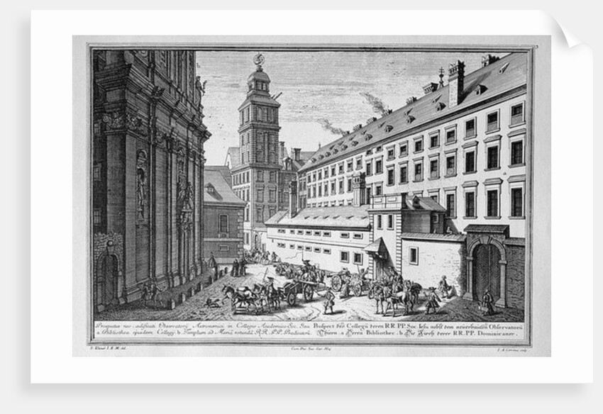 View of the new Observatory in the Jesuit College, Vienna showing also the library and the church of St. Maria Rotunda by Salomon Kleiner