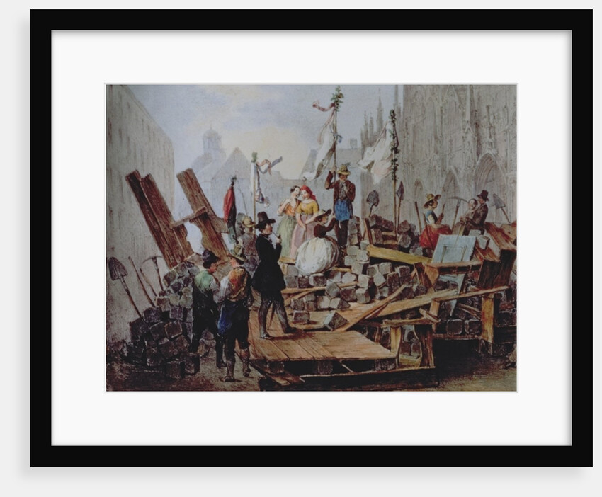 Barricades in the Stephansplatz, Vienna, 1848 by Edouard Ritter