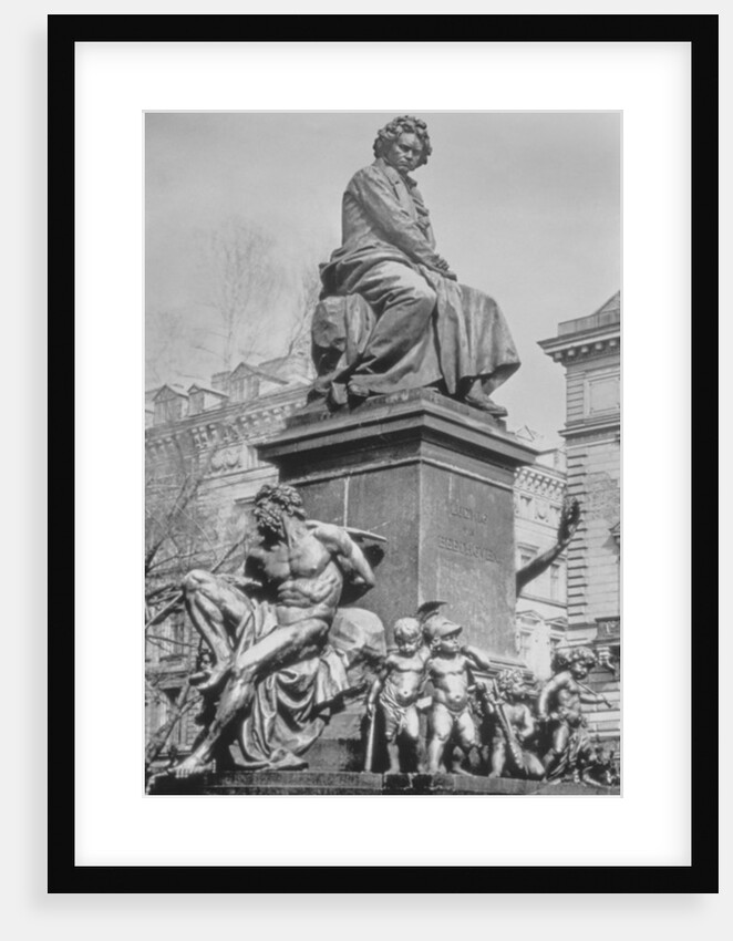 Monument to Ludwig van Beethoven, the composer seated on a pedestal above figures alluding to the Ninth Symphony, by Kaspar Ritter von Zumbusch, 1880 by Austrian School