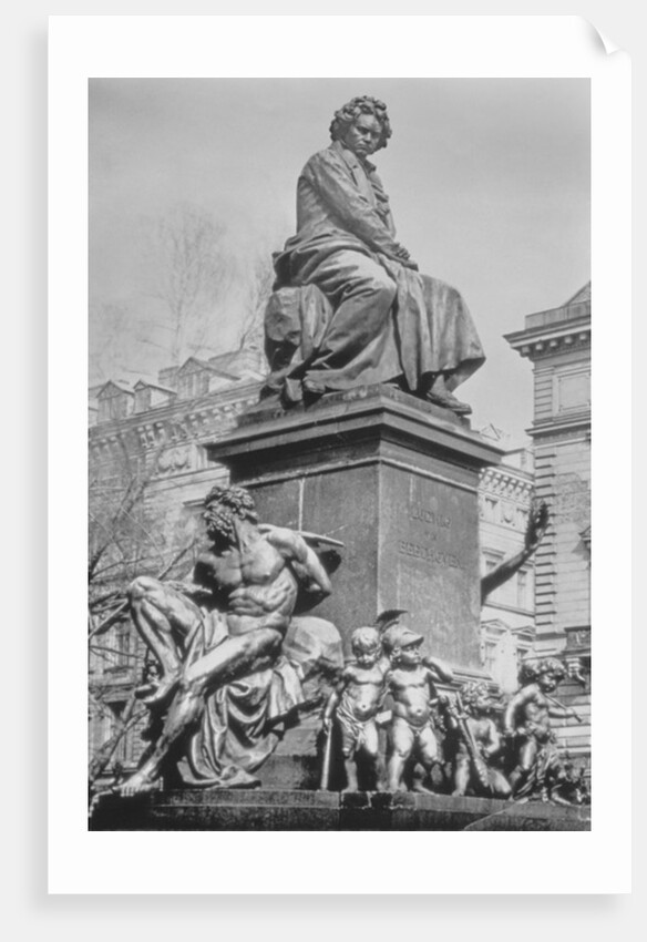 Monument to Ludwig van Beethoven, the composer seated on a pedestal above figures alluding to the Ninth Symphony, by Kaspar Ritter von Zumbusch, 1880 by Austrian School