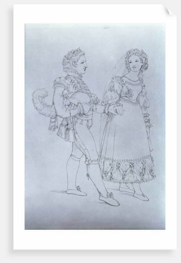 Costume designs for Figaro and Susanna from the opera 'The Marriage of Figaro' by Wolfgang Amadeus Mozart by Austrian School