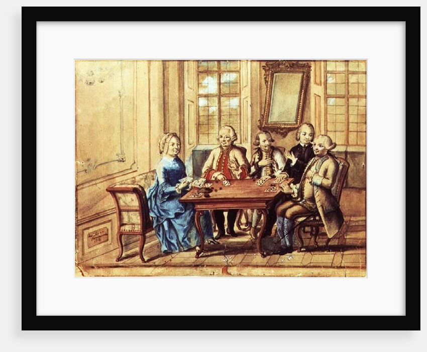 Empress Maria Teresa of Austria playing cards with Field Marshall Karoly Batthyany, Nadasky and Field Marshall Leopold Joseph, Count von Daun, 1751 by Austrian School
