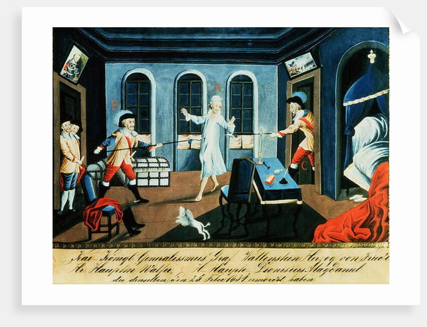The assassination of Albrecht von Wallenstein at Eger by a force of Irish and Scottish officers under the command of General Butler, 1634 by Austrian School