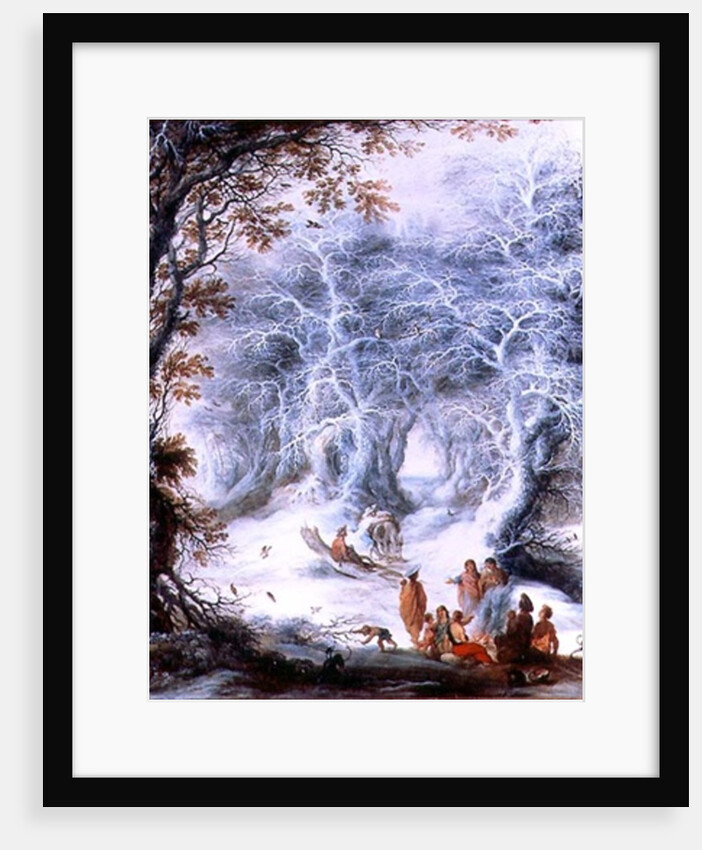 Winter Landscape with a Gypsy Encampment by Gysbrecht Lytens or Leytens
