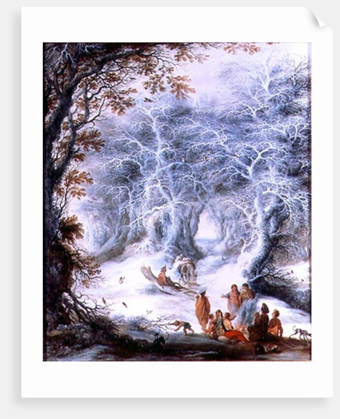 Winter Landscape with a Gypsy Encampment by Gysbrecht Lytens or Leytens