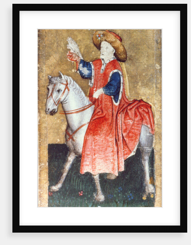 A mounted falconer by Konrad Witz