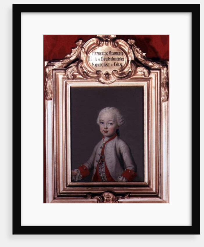 Maximilian youngest son of Francis I and Maria Theresa of Austria later Archbishop-elector of Cologne, 1762 by Jean-Etienne Liotard