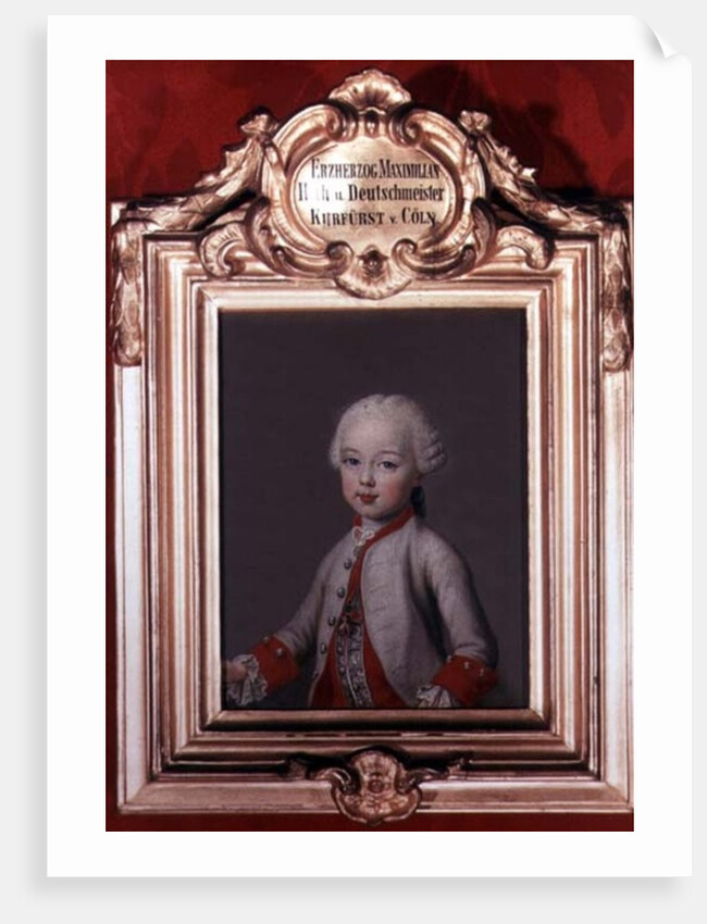 Maximilian youngest son of Francis I and Maria Theresa of Austria later Archbishop-elector of Cologne, 1762 by Jean-Etienne Liotard