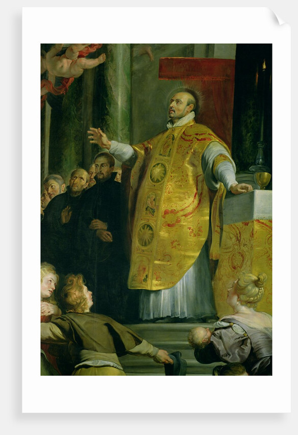 The Vision of St. Ignatius of Loyola detail of the saint, 1617-18 by Peter Paul Rubens