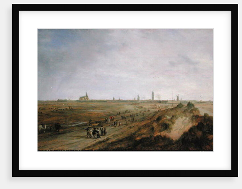 Landscape with a view of Ostend by Robert van den Hoecke
