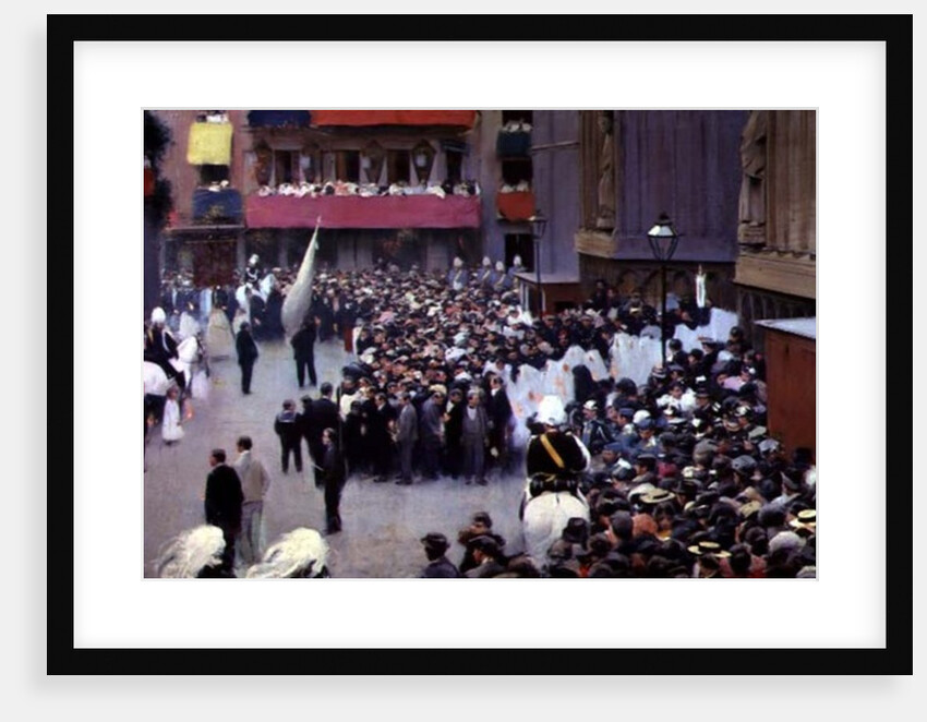 Corpus Christi procession leaving the Church of Santa Maria del Mar, 1898 by Ramon Casas i Carbo