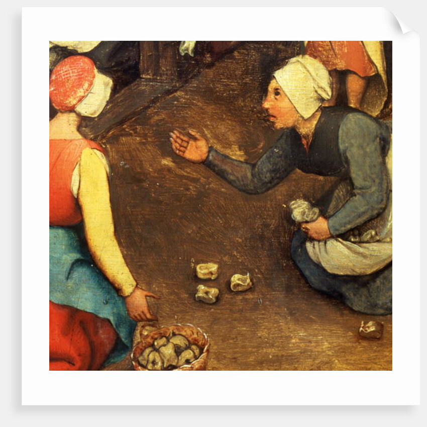 Children's Games: detail of a game throwing knuckle bones, 1560 by Pieter the Elder Bruegel