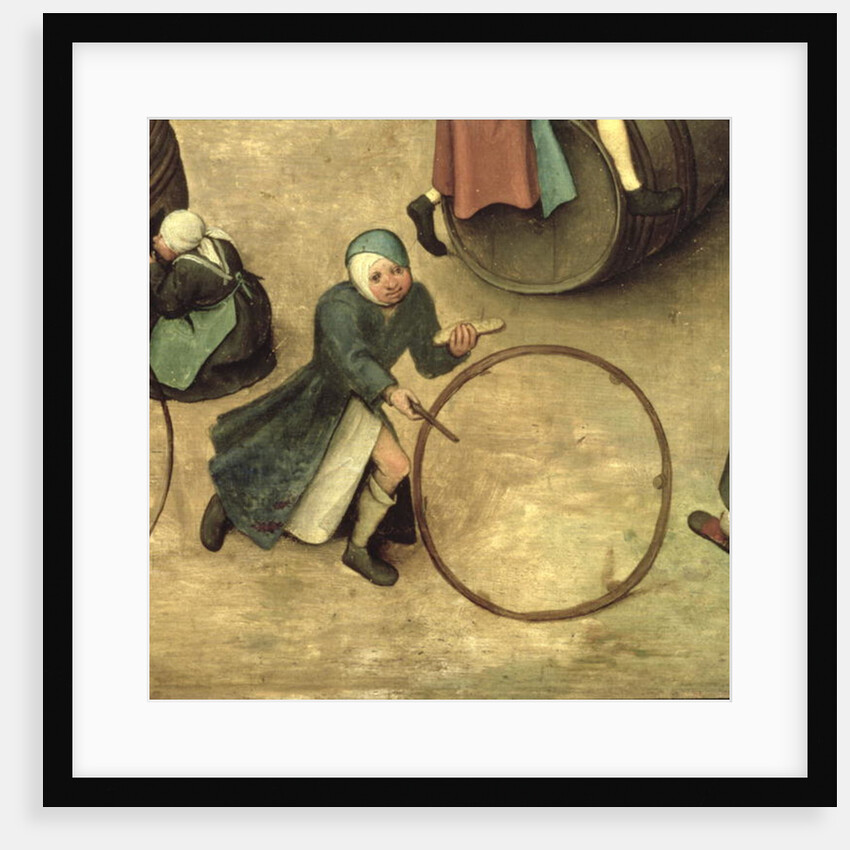 Children's Games: detail of a child with a stick and hoop, 1560 by Pieter the Elder Bruegel