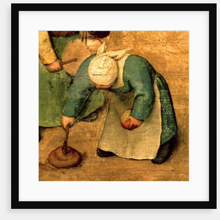 Children's Games: detail of a girl playing with a spinning top, 1560 by Pieter the Elder Bruegel