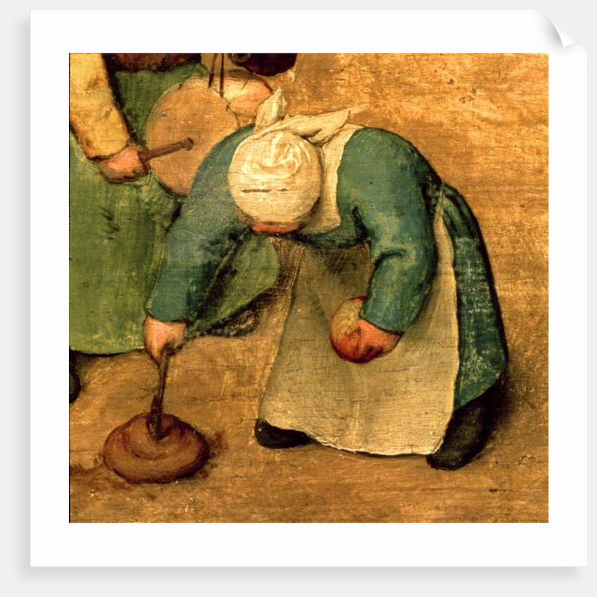Children's Games: detail of a girl playing with a spinning top, 1560 by Pieter the Elder Bruegel