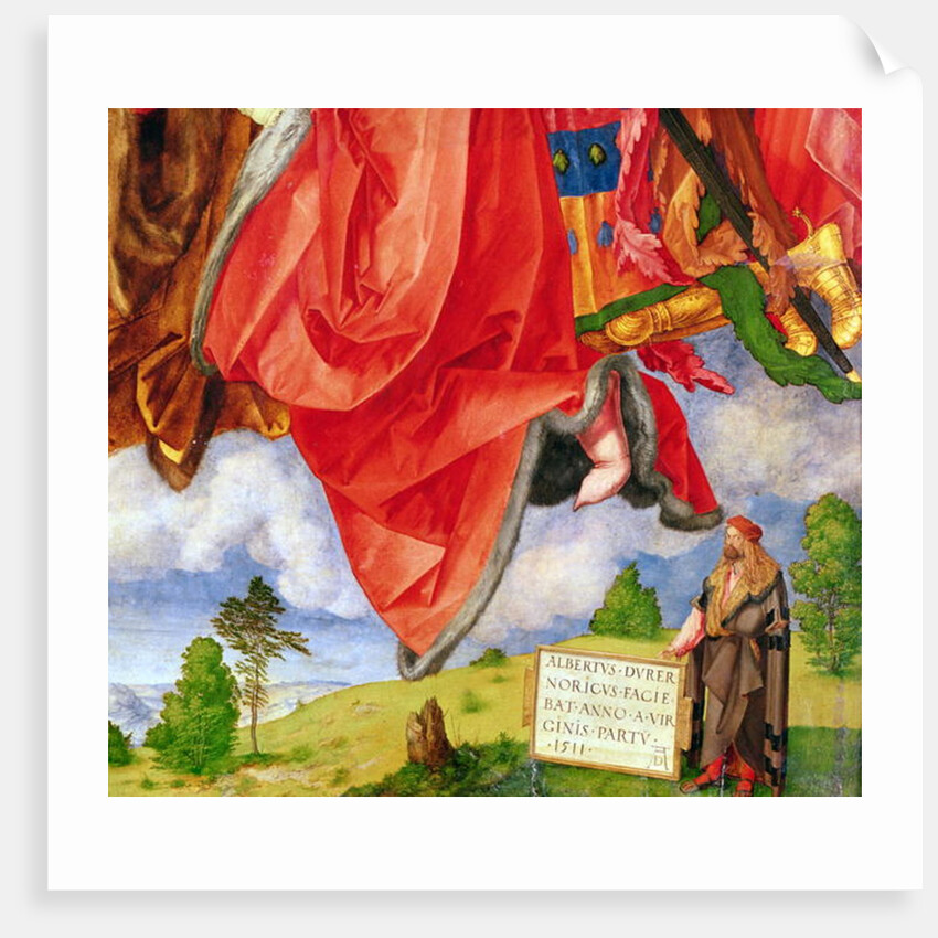 The Landauer Altarpiece, All Saints Day, detail showing self portrait, 1511 by Albrecht Dürer or Duerer