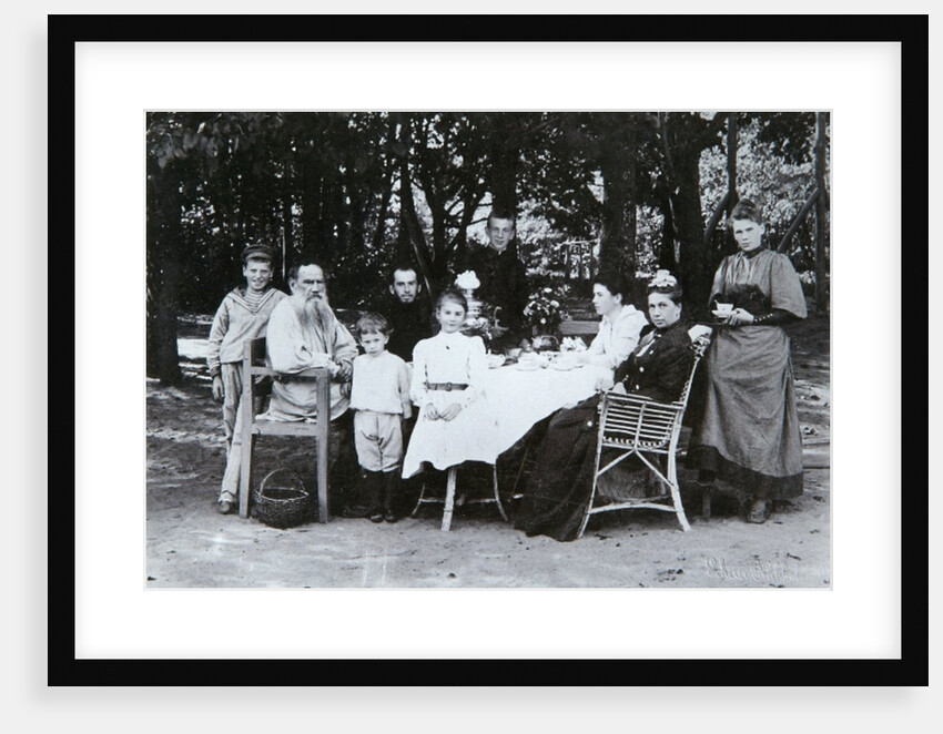 Family portrait of the author Leo N. Tolstoy by Russian Photographer