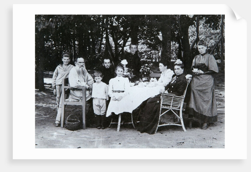 Family portrait of the author Leo N. Tolstoy by Russian Photographer