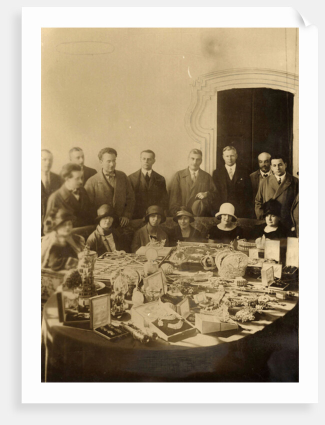 Russian Crown Jewels being prepared for sale to foreign countries, 1925 by Russian Photographer