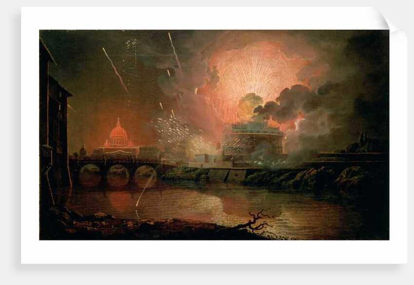 Firework Display at the Castel Sant Angelo, 1774-1778 by Joseph Wright of Derby