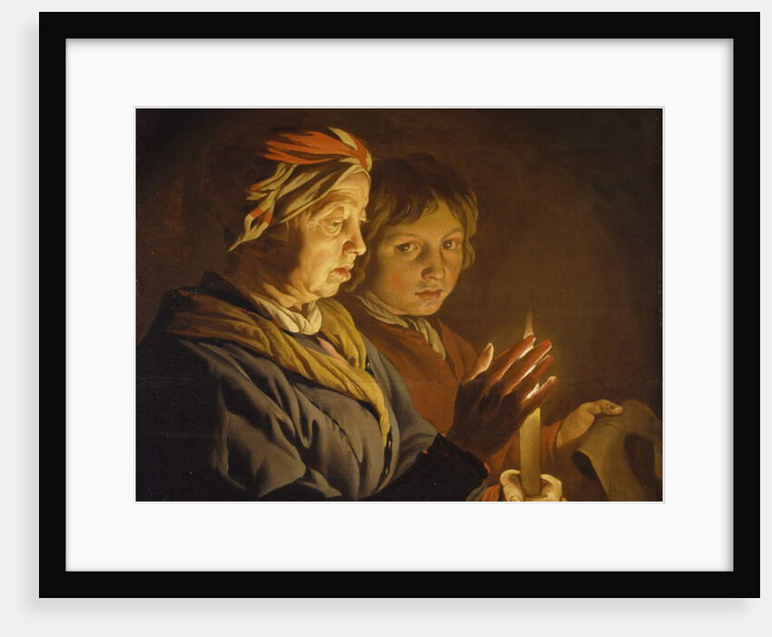 Old Woman And A Boy By Candlelight, 1630-1650 by Matthias Stomer
