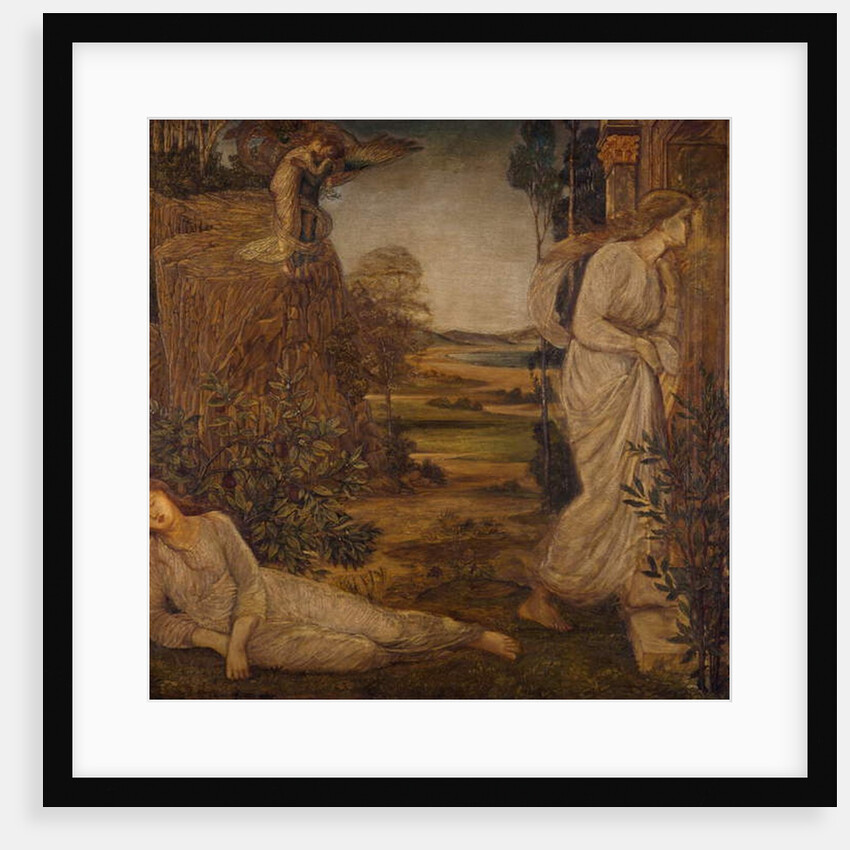 Cupid and Psyche - Palace Green Murals - Zephyrus Bearing Psyche to the Mountain, 1881 by Edward Coley Burne-Jones