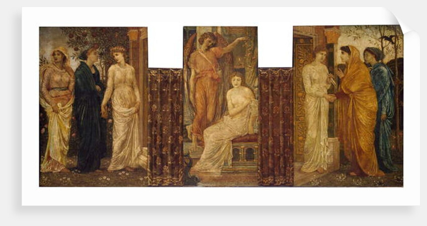 Cupid and Psyche - Palace Green Murals - Psyche's Sisters visit her at Cupid's House, 1881 by Edward Coley Burne-Jones