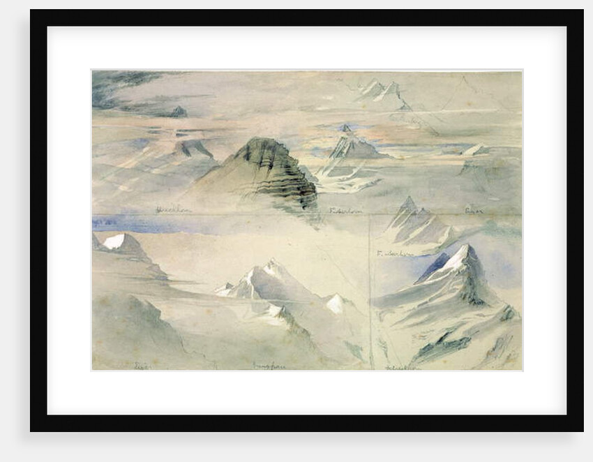 Alpine Peaks: Jungfrau and others, 1846 by John Ruskin