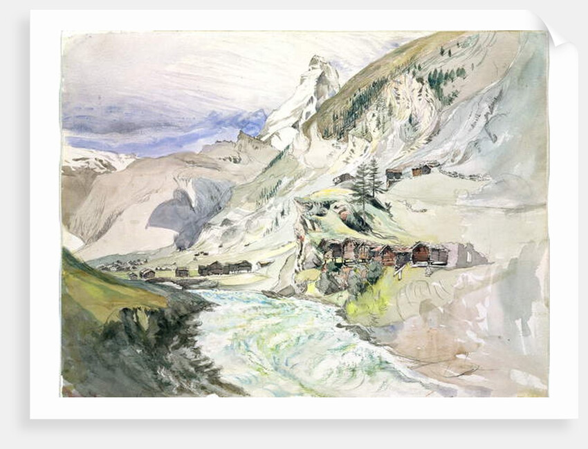 An Alpine Valley: The Matterhorn in the Distance by John Ruskin