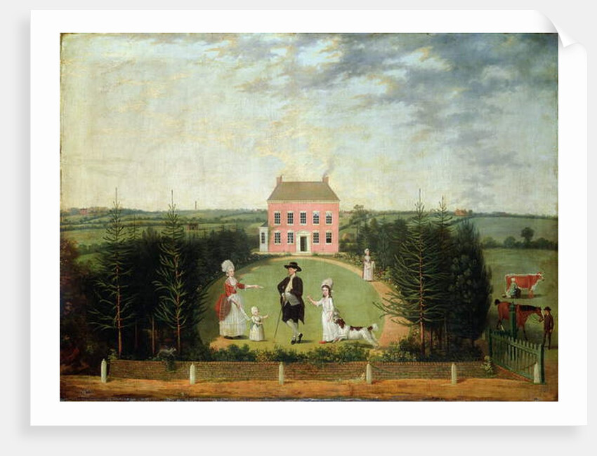 Conversation Piece before House on Monument Lane, Edgbaston, 1770-1820 by W. Williams