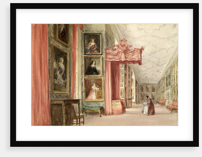 Interior of the Long Gallery, Hardwick Hall, Derbyshire, 1838 by David Cox