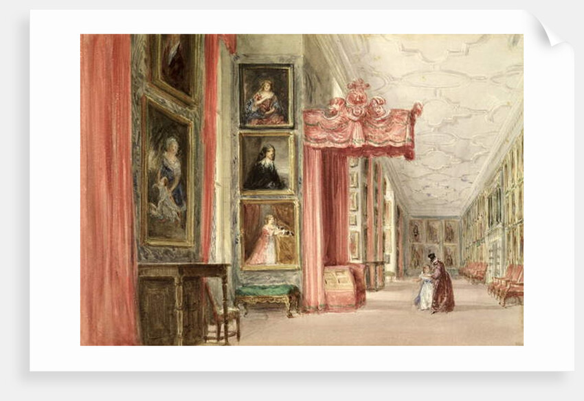 Interior of the Long Gallery, Hardwick Hall, Derbyshire, 1838 by David Cox