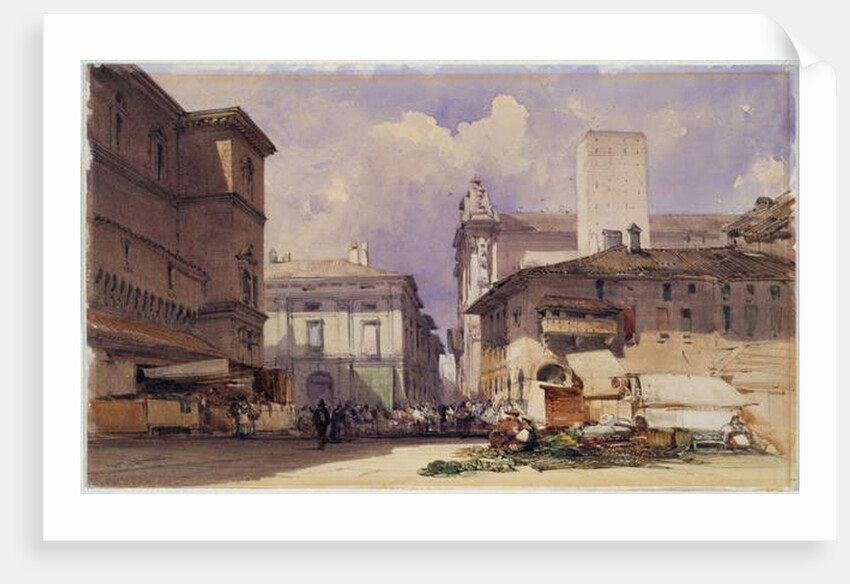 Via dell'Independenza with the Palazzo Comunale, Bologna, 1892 by William Callow