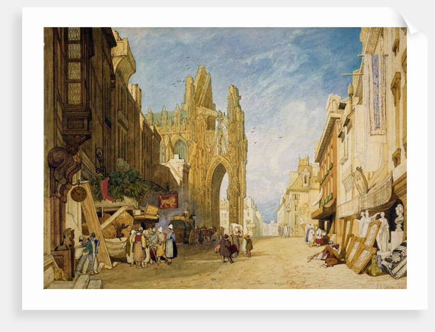Street Scene at Alencon, Normandy, 1828 by John Sell Cotman