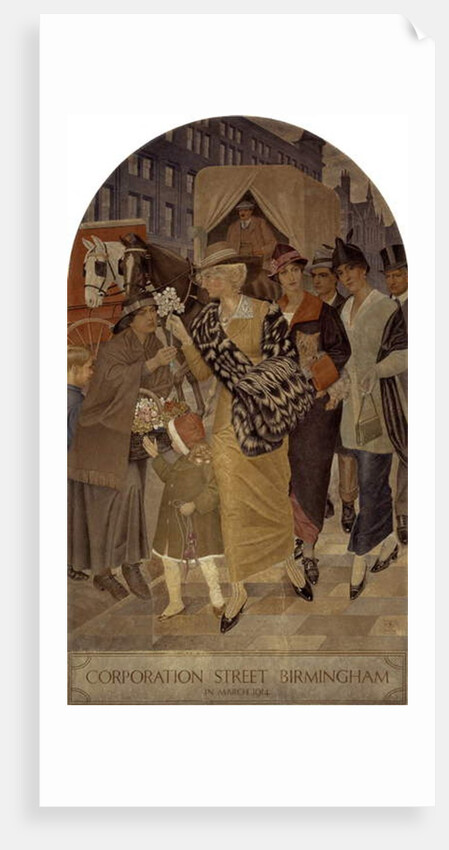 Corporation Street, Birmingham in March 1914 by Joseph Edward Southall